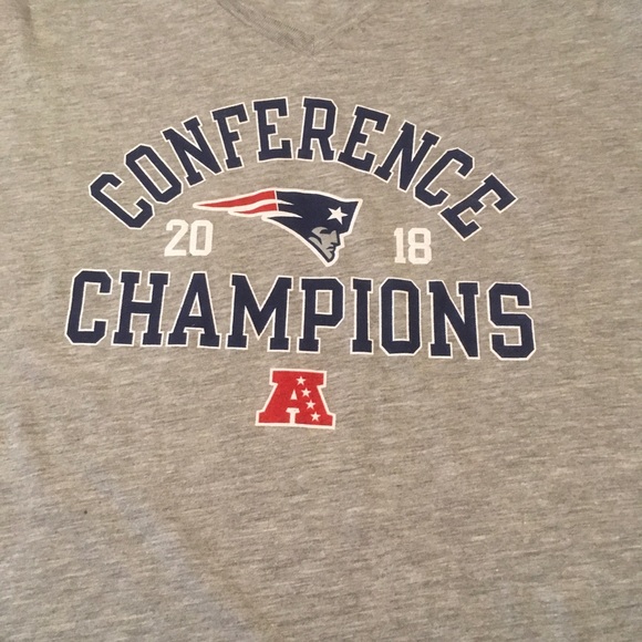 HP🔥🆕 N.E. Patriots NFL Pro Line 2018 Gray Conference Champions T-Shirt Medium - Picture 5 of 7